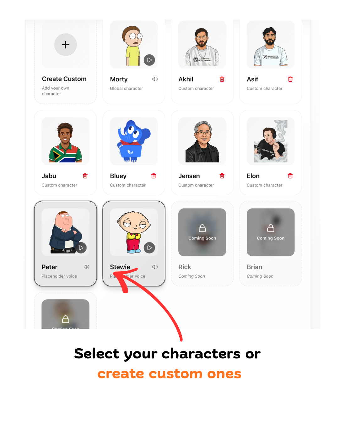 Script editor: write Peter and Stewie lines or clone a viral video